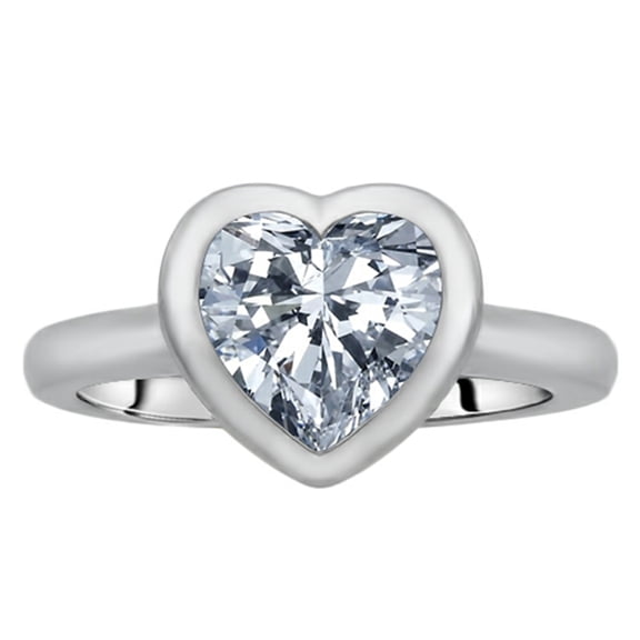 Star K� 8mm Heart Shape Solitaire Ring With Genuine White Topaz