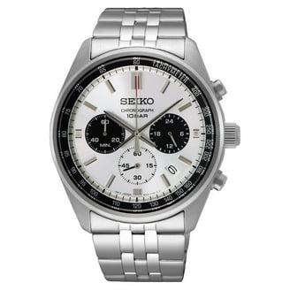 SEIKO クロノグラフ 100M 6168-00D0 クォーツ 腕時計 Seiko Chronograph White Dial Quartz Men's Watch, Stainless Steel