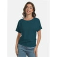 thumbnail image 6 of Women's Short Sleeve Boat Neck Top - Dolman Style with Side Shirring & Drape Detail, 6 of 6