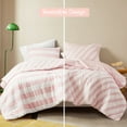 thumbnail image 6 of Regency Heights Full/Queen Size Comforter Sets, 3-Piece Bedding Set Full/Queen, Reversible Striped Comforter Bed Set, Blush, 6 of 7