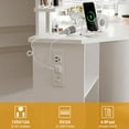 thumbnail image 4 of Corner Makeup Vanity with Lights & Outlet | Dressing Table with Rotating Drawers & Stool, 4 of 6