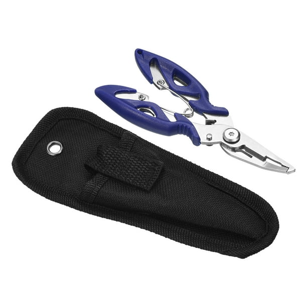 Uxcell Fishing Pliers, Stainless Steel Multifunction Fishing Tool with  Sheath, Blue 