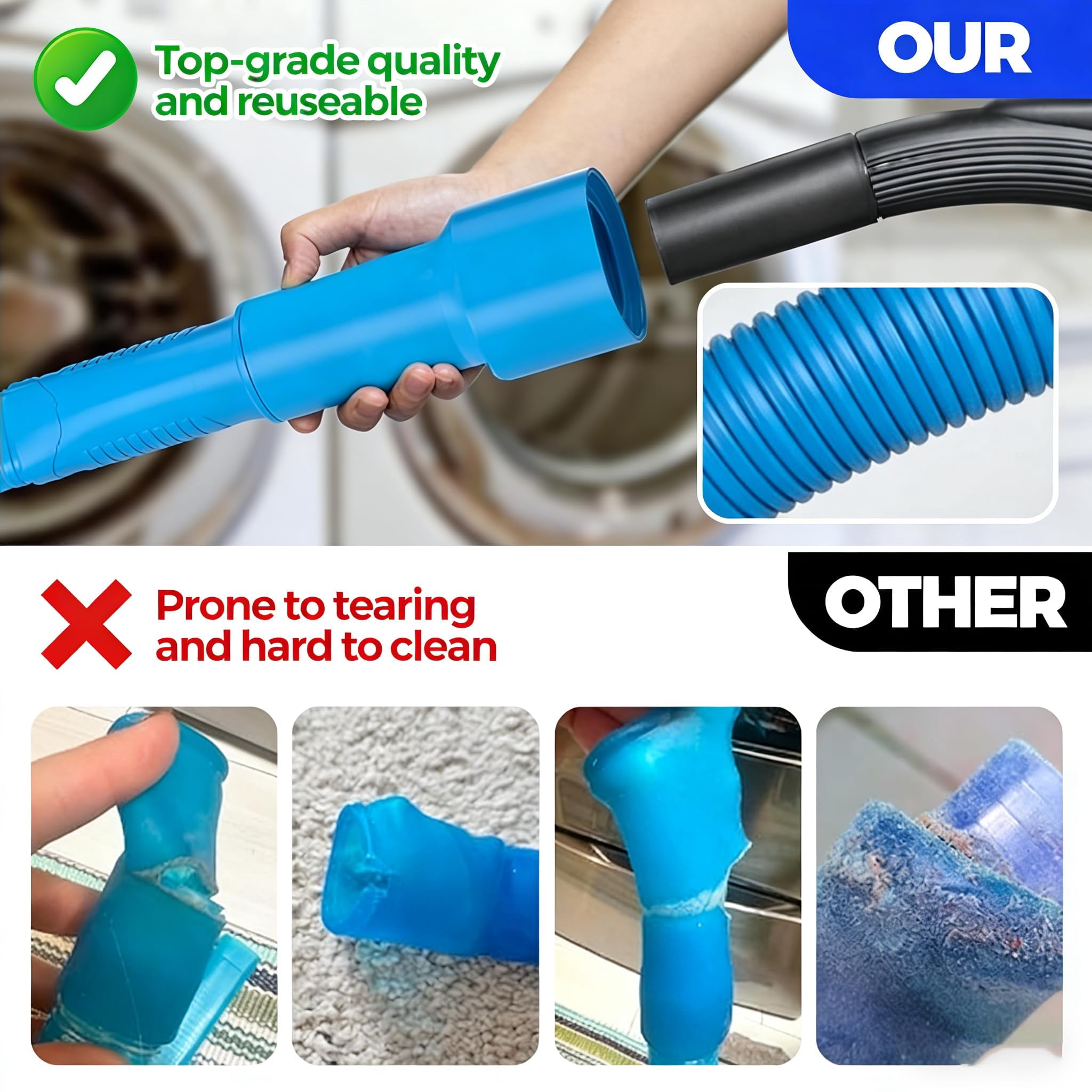 Dryer Vent Cleaner Kit,Dryer Vent Cleaning Vacuum Attachment,Fits All Vacuums,Dryer Vent Cleaning Vacuum Attachment,Universal Lint Dryer Attachment