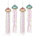 thumbnail image 1 of Bienvenido Adornos navideños de medusas de vidrio, juego de decoraciones costeras para árboles de Navidad, decoración de adornos colgantes de vidrio, decoraciones para árboles de Navidad de playa de, 1 of 8