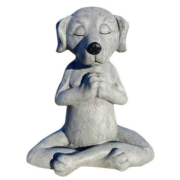 Meditating Dog Statues Zen Yoga Relaxed Pose Buddha Statue Small