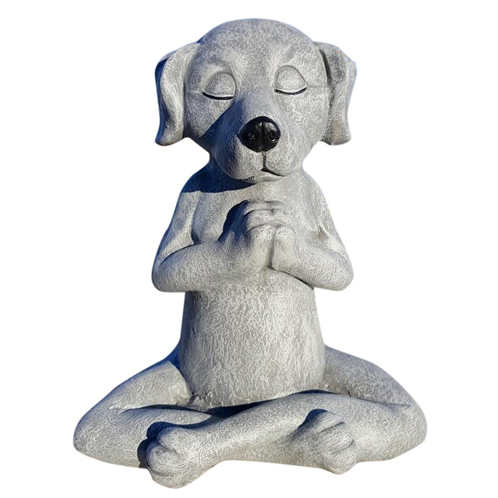 Aimik Dog Buddha, Meditating Dog Statue Yoga Dog Garden Decor, Spring