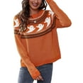 thumbnail image 1 of LUXUR Chandail d'Hiver Chaud pour Femmes, Ample, pour Festival, Orange G, 1 of 3