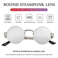 thumbnail image 3 of Gafas de Sol Redondas Steampunk AIEYEZO Plata/ Lentes de Espejo Plateados, 3 of 6