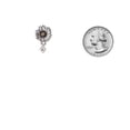 thumbnail image 3 of Delight Jewelry Silver-tone Mini Light Purple Crystal Heart - Two-tone Daisy Flower Post Earrings, 3 of 4