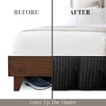 thumbnail image 3 of Elegant Comfort® Luxury 1500 Series Wrinkle Resistant Egyptian Weave Quality STRIPE Bed Skirt / Dust Ruffle - Pleated Tailored 14inch Drop, Twin, Black, 3 of 5