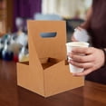 thumbnail image 4 of 10 portavasos de papel kraft de 4 ranuras para café, 4 of 7