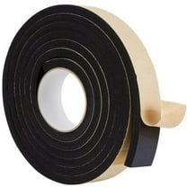 BAOQIN Single-Sided Adhesive Foam Tape , Neoprene Foam Strip Roll Foam Weather Stripping,High Density Window Seal Strip for Ac Filters （Black）