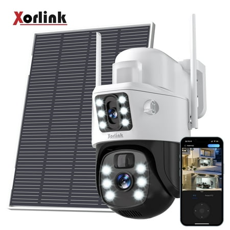 Wireless Security Camera Outdoor Solar Powered ON SALE At Walmart! Xorlink 4K/8Mp Solar Security Camera, 360Β° View Wireless Outdoor Camera, Waterproof Pir Detection, Rechargeable Battery Powered Home Dual Lens Surveillance Camera With Color Night Vision 2-Way Audio