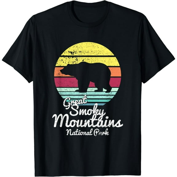 Retro Great Smoky Mountains National Park TN Bear T Shirt