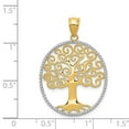 thumbnail image 3 of 14k Yellow with White Rhodium Two-tone Gold Filigree Tree of Life Pendant, 3 of 4