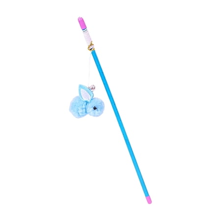 THOPBPRK Interactive Cat Wand Toy with Bell and Feather Elastic String Pom-Pom Teaser Stick for Indoor Cats Exercise and Bonding Valentine s Day Pet Gift 1Pack F