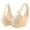 Beige, variant on Bras for Older Women Breathable Seniors Front Closure Button Full Support Wide Back No Underwire Bra