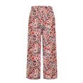 thumbnail image 4 of Women's Casual Pants Women'S Retro Striped Design Loose Pocket Patchwork Casual Pants,Pink Women's Casual Pants XXXXL, 4 of 5