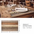 thumbnail image 3 of Placemats Set of 6, Farmhouse Beige Brown Woven Placemat, Linen Place Mats for Kitchen/Dining Tables, Vintage Wooden Striped Washable Table Mats for Party, 3 of 8