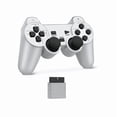 thumbnail image 4 of RetroFam 2 Pack PS2 Controller Playstation 2 Wireless Controller, Black & Silver, 4 of 5
