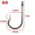 thumbnail image 6 of 10pcs 7732 Stainless Steel Fishing Hooks Sharp Big Thick Tuna Bait Fishing Hook Size 5/0 6/0 7/0 8/0 9/0 10/0 11/0 12/0, 6 of 16