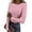 Pink #014, variant on Mohiass Womens Long Sleeve Stretch Crewneck Ribbed T-Shirt Fitted Casual Basic Tops Green XXL