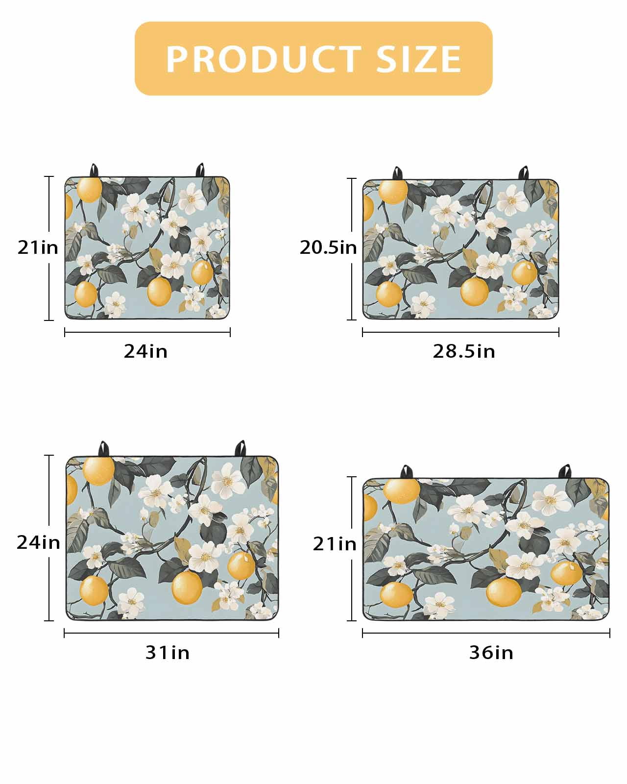 nqOlkjepod Large Induction Cooktop Protector Mat 24"x21", Lemon Flower Stove Top Covers for Electric Stove, Summer Floral Fruit White Floral Branch Stove Burner Cover Mats, Glass Top Stove Cover