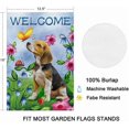 thumbnail image 2 of Welcome Dog Garden Flag Vertical Double Sided Burlap Flower Summer Yard Outdoor Decor Home Decor (12.5 x 18, Welcome Dog), 2 of 4