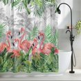 thumbnail image 2 of Shower Curtains for Bathroom-72"x72",Tropical Pink Flamingo Green Leaf Waterproof Bath Curtain Grommet Shower Curtain Set with Hooks, 2 of 9