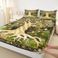 thumbnail image 4 of Homewish Boho Nature Tree Bed Sheets,Green Watercolor Ombre Full Size Sheets,4-Piece,1 Flat Sheet, 1 Fitted Sheet and 2 Pillowcases, 4 of 6