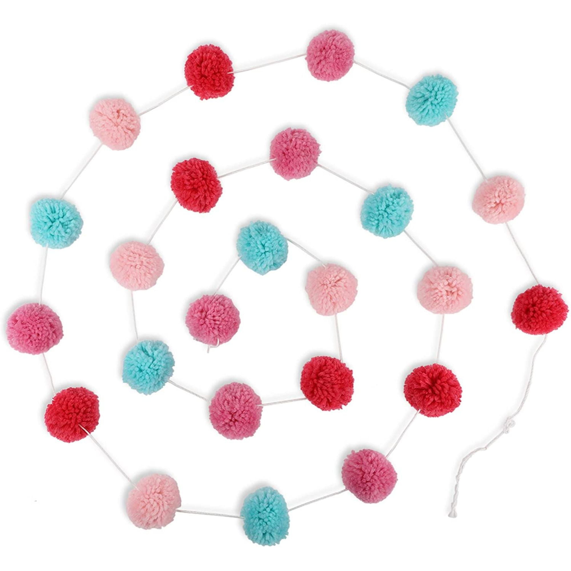 10 ft pastel pink pom pom garland 24 wool felt balls for girls home decor birthday party hanging decoration walmart com walmart com