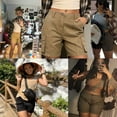 thumbnail image 7 of EMMIOL Women's Mid Waist Cargo Shorts Elastic Waist Casual Summer Cotton Shorts with Pockets, 7 of 7