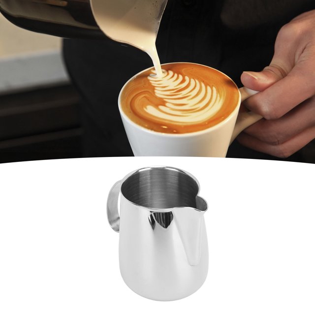 304 Copa De Espuma De Acero Inoxidable Cazón De Lámpara De Café Café Café De Goteo Diseño Integrado De Boquilla Con Puntaje Ergonómico Para Vertido Preciso Sin Derrame