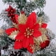 thumbnail image 3 of 5Pcs Christmas Glitter Artificial Poinsettia Flowers Xmas Poinsettia Artificial Wedding Flowers Decorations Xmas Tree Ornaments for Party Favors, 6inch, 3 of 9