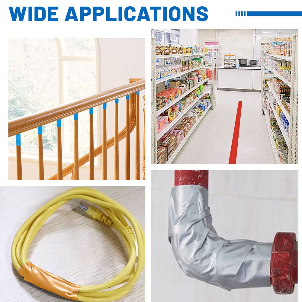 8 Rolls 8 Colors Adhesive Patch Tape Floor Marking Tape for Fixing Carpet Clothing Patches Mixed Color 50mm 20m/roll 1 roll/color