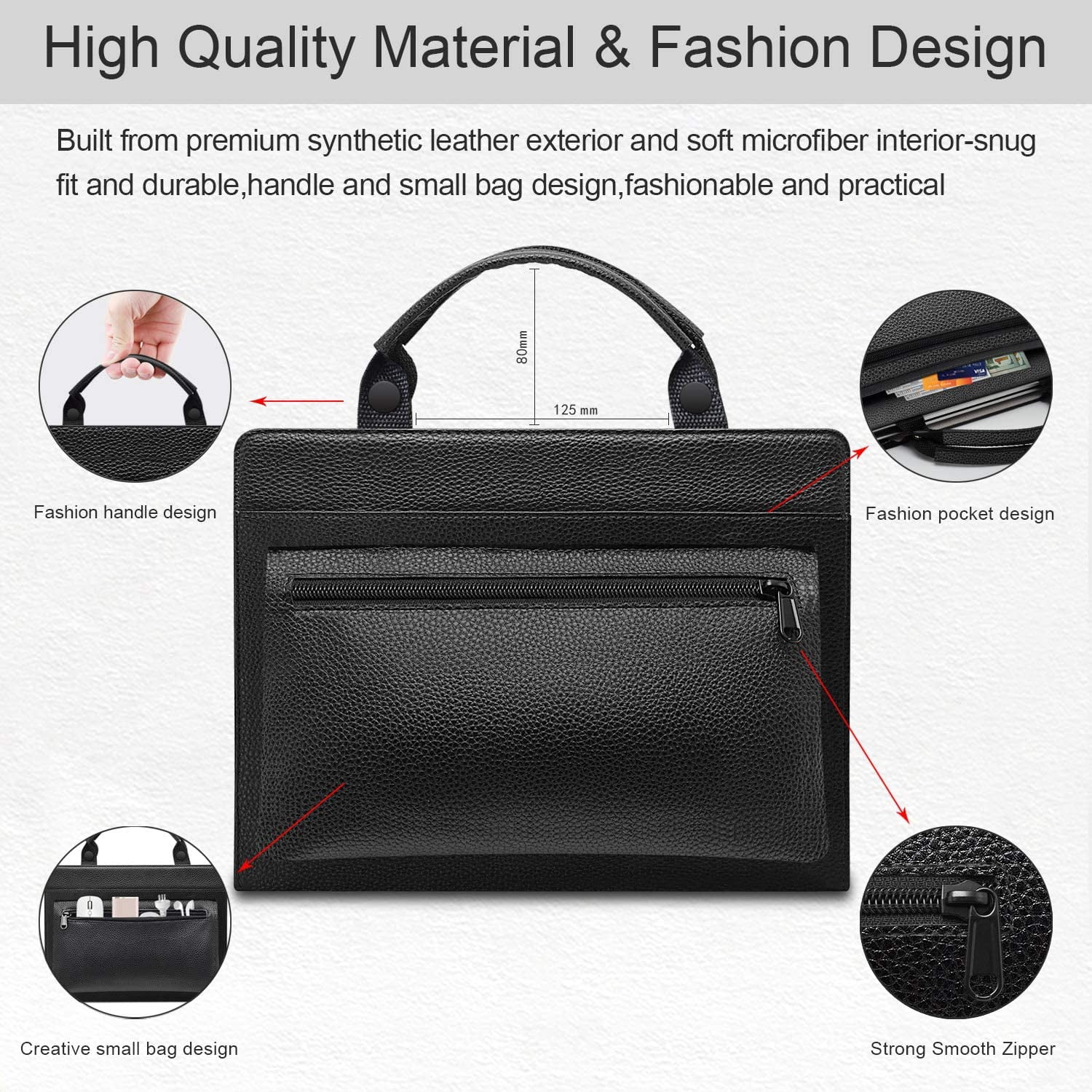 HP Chromebook 11 G5 Laptop Sleeve, HP Chromebook 11 G5 Laptop Leather Protective Case with Accesorries Bag Handle, Laptop Case for HP Chromebook 11 G5 (Black)
