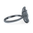 thumbnail image 2 of Black Tone, Simulated Cubic Zirconia Size-10 Butterfly Ring Wedding Band 925 Sterling Silver, 2 of 7