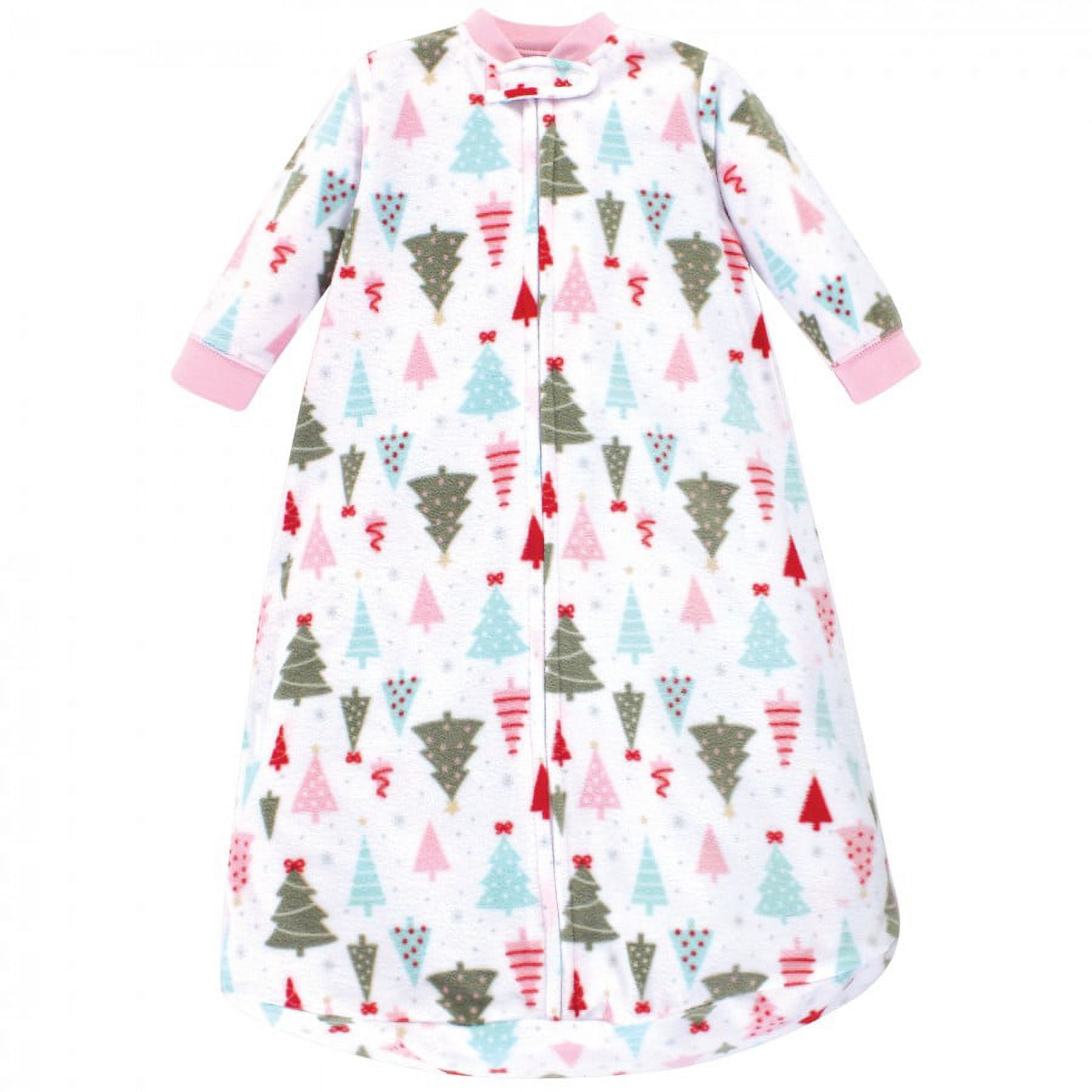 Hudson Baby Infant Girl Long-Sleeve Fleece Sleeping Bag, Sparkle Trees, 0-9 Months