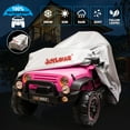 thumbnail image 4 of 12V Battery Pink Kids Ride on Truck Car Toys Black w/ MP3, LED Light, RC, Cover, 4 of 9