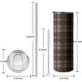 thumbnail image 5 of 20oz Brown Beige Checkerboard Checkered Pattern Skinny Tumblers Stainless Steel Tumbler with Lid and Straw,Vacuum Insulated Double Wall Travel Tumbler Cups with Cleaning Brush for Coffee,Tea, 5 of 6