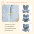thumbnail image 5 of Ktaxon Teddy Fleece Office Chair, Rabbit Ear Vanity Chair with Adjustable Height, 360-Degree Swivel and Casters, Light Blue, 5 of 10