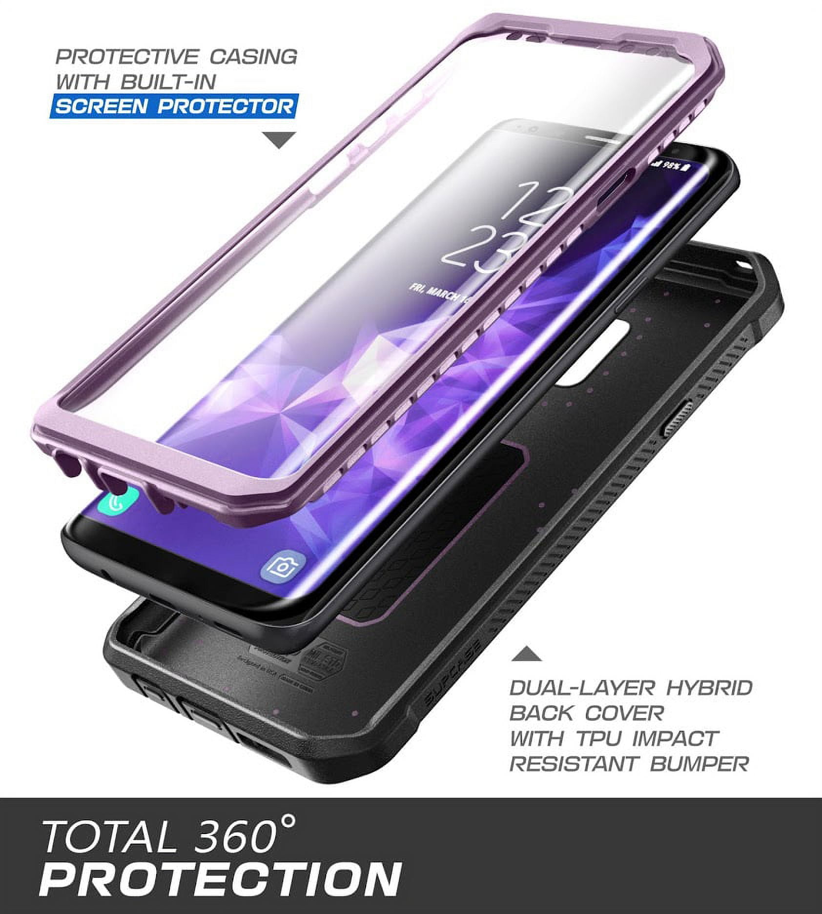 SUPCASE Unicorn Beetle Pro Series Case Designed for Galaxy S9, with Built-in Screen Protector Full-Body Rugged Holster Case for Galaxy S9 (2018 Release) (Violte)