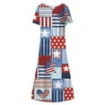 thumbnail image 4 of Wycnly Summer Dresses for Women 4th of July Fashion Button Pocket Swing Independence Day Tunic Maxi Dresses 2024 Short Sleeve V-Neck American Flag Print Long Formal Dress Red l, 4 of 5