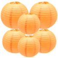 thumbnail image 1 of Faroles de papel redondos Yosawa, 20 cm, 25 cm, 30 cm, color naranja, 1 of 5