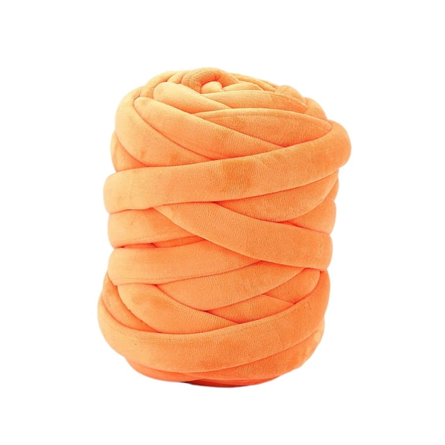 Hilo grueso de 250 g, hilo voluminoso para tejer a mano, hilo de tubo suave lavable para manualidades. Naranja
