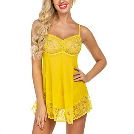 Women Lace Babydoll Mini Mesh Wedding Nightie Bridal Nightdress