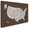 thumbnail image 2 of Trademark Art 'COFFEE-USA States Text Map' Canvas Art by Michael Tompsett, 2 of 3