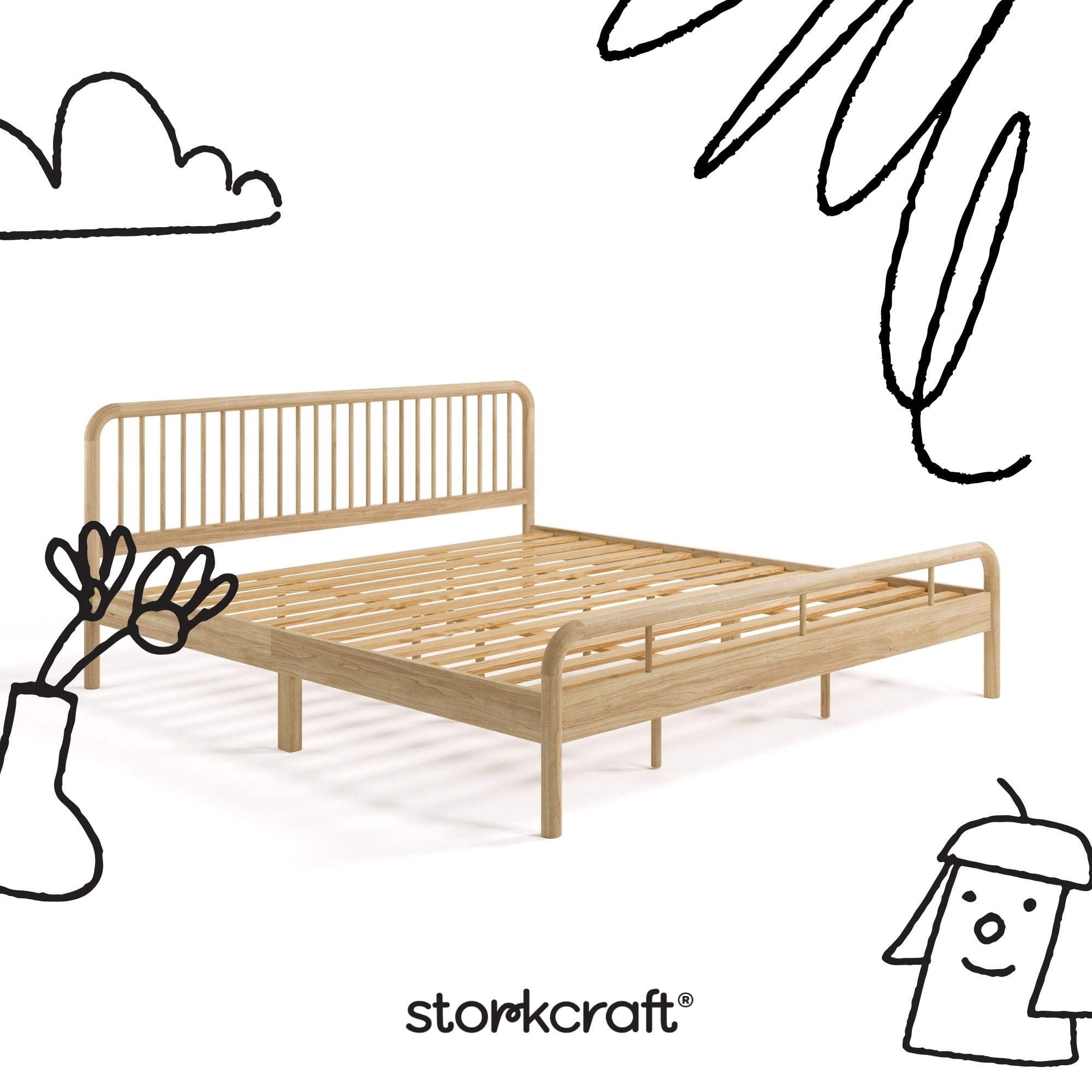 Storkcraft Porto King Bed, Natural