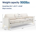 Muumblus 2 Pieces Velvet Living Room Sets, Modern 2 Seater Loveseat Sofa and 3 Seater Sofa Couch, Beige