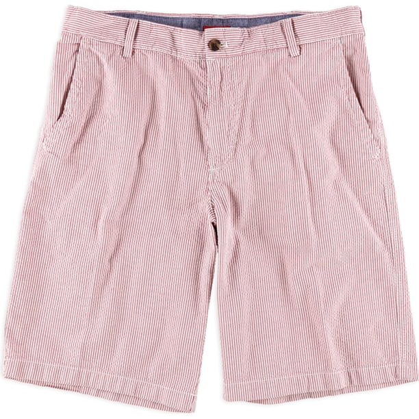 Pantalones cortos para caminar casuales IZOD Rayas de Seersucker Rojo 33
